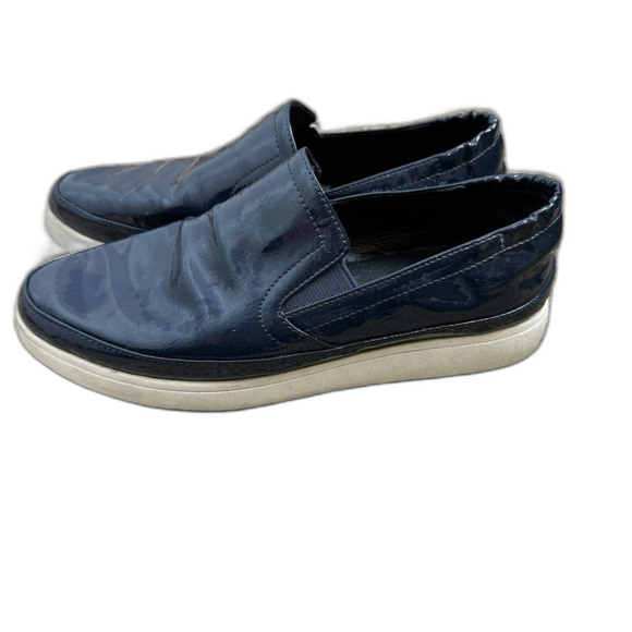 Donald Pliner Martyn Navy Blue Crinkle Slip On Sneaker Sz 6 M - Picture 3 of 9